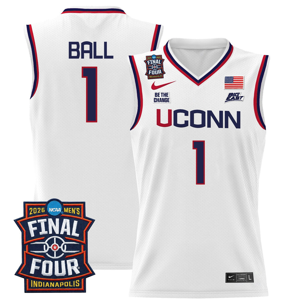 Men's UConn Huskies 2026 Final Four Patch Basketball Jersey - All Stitched