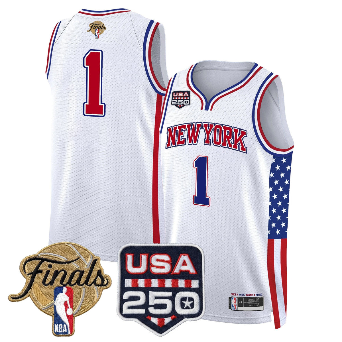 Men's New York Knicks "America 250 Edition" 2026 Finals Patch Swingman Jersey - All Stitched