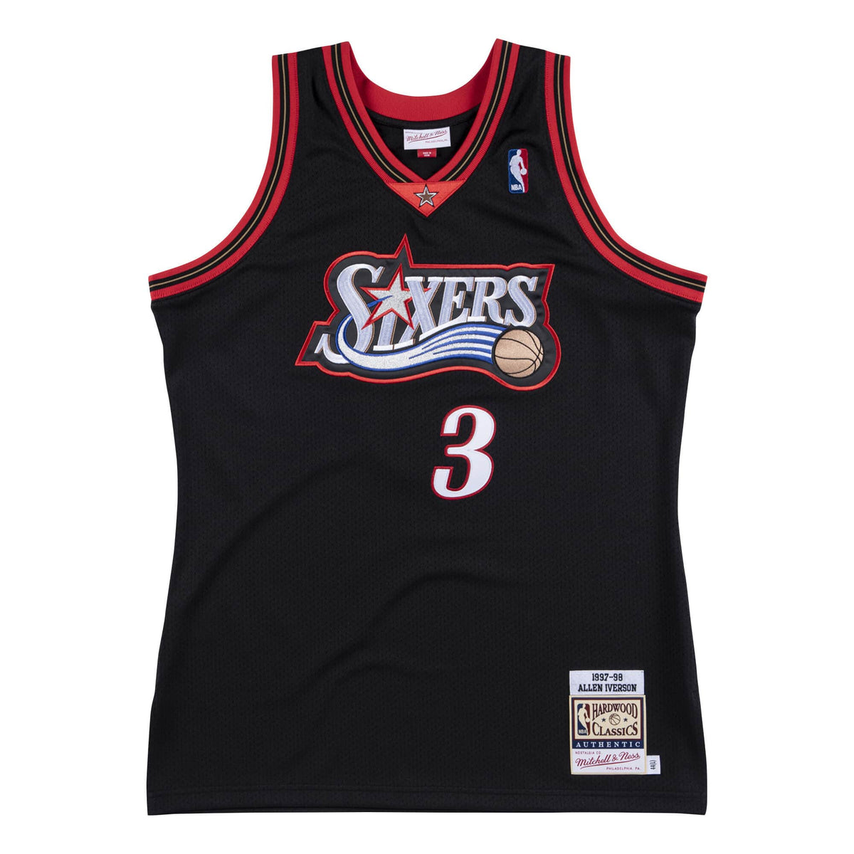 Allen Iverson Philadelphia 76ers Mitchell & Ness Hardwood Classics 1997/98 Jersey - Black