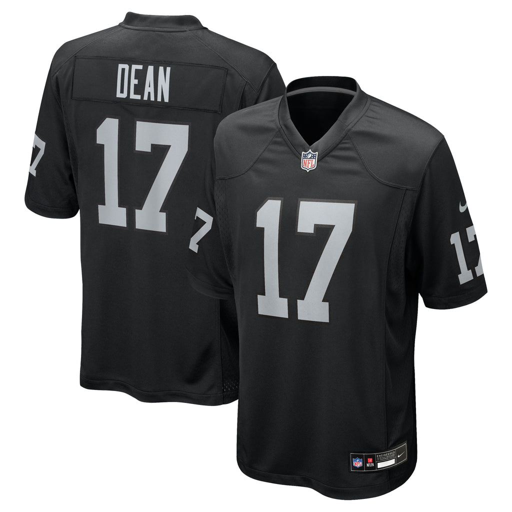 Men's Las Vegas Raiders Nakobe Dean Nike Black Team Game Jersey