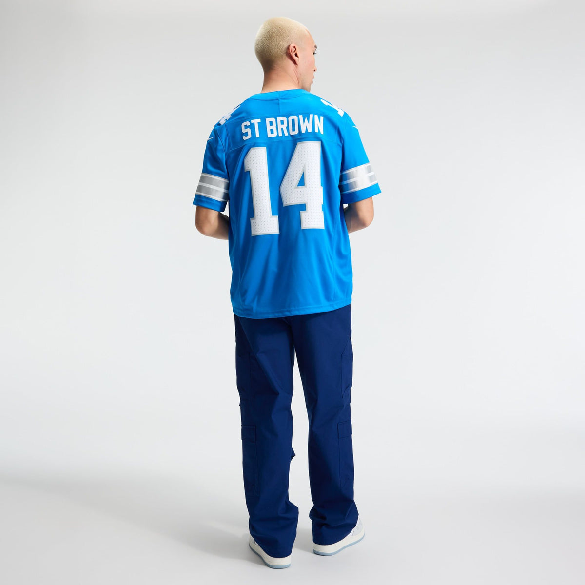 Men's Detroit Lions Amon Ra St Brown Nike Blue Team Vapor Fuse Stitched Limited Jersey