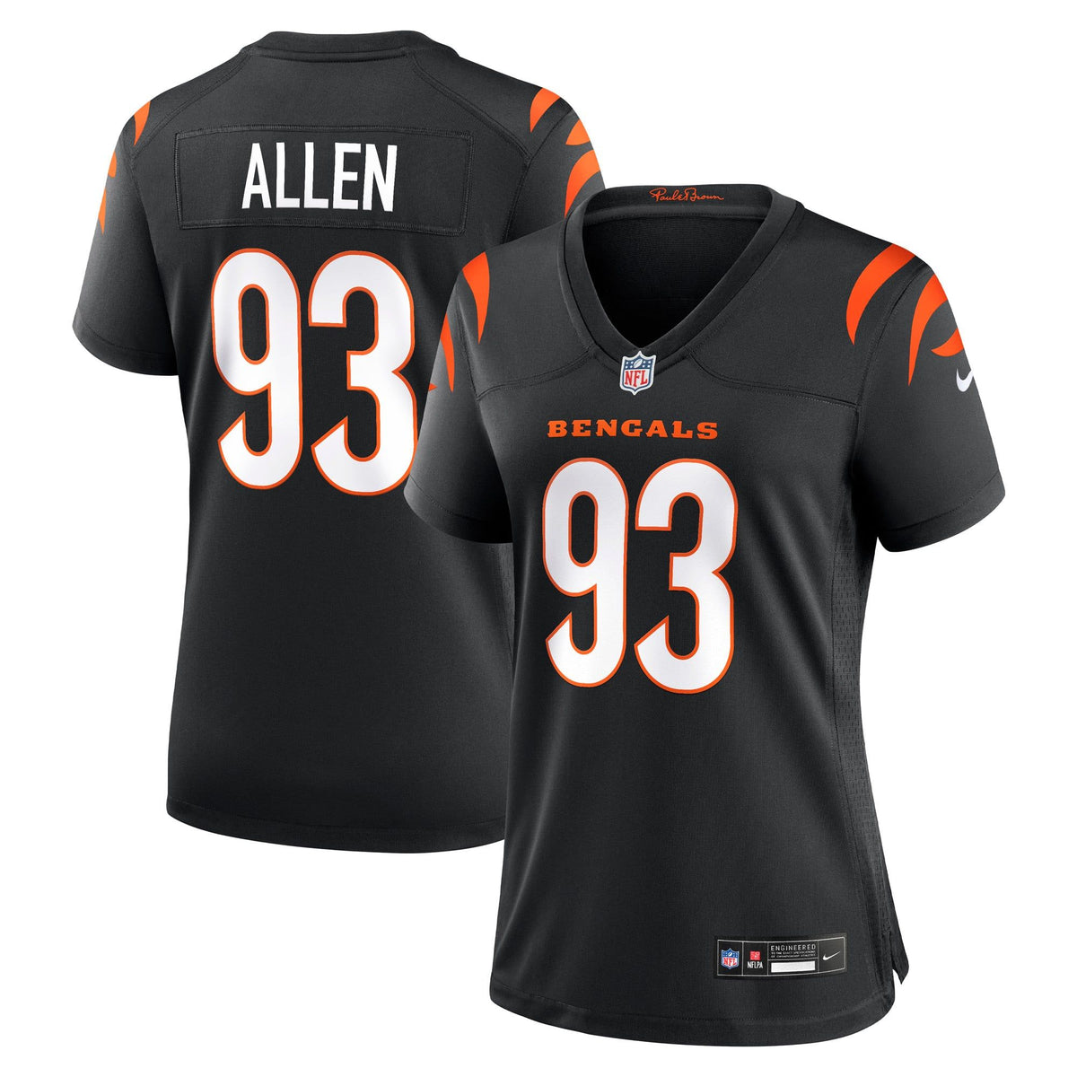 Women's Cincinnati Bengals Jonathan Allen Nike Black Team Game Jersey