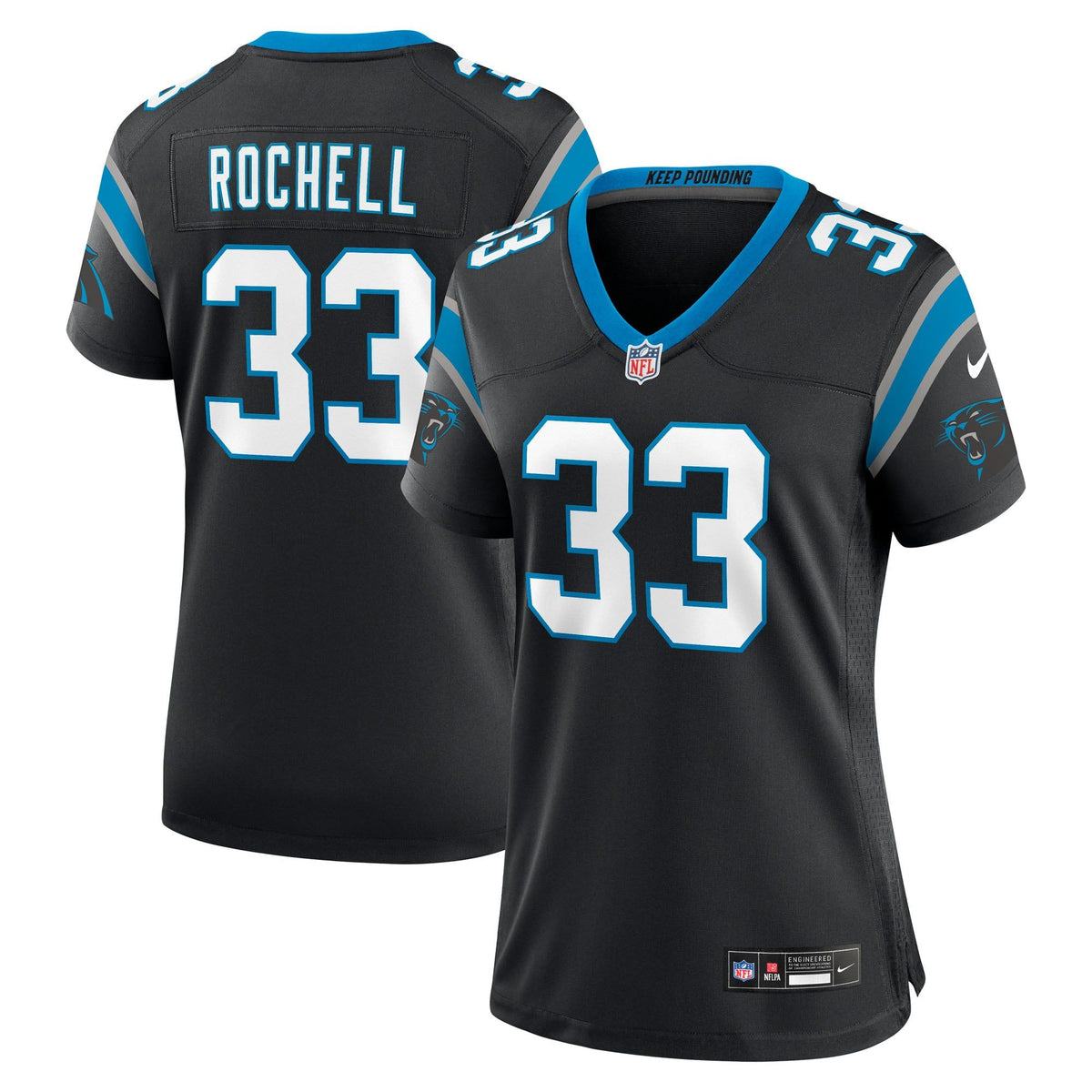 Women's Carolina Panthers Robert Rochell Nike Black Team Game Jersey